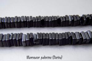 Бусина Шпинель черная чипсы 6-5х1-2,5 мм