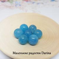 Бусина Аквамариновый кварц голубой гладкий шар 12+- мм