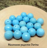 Бусина керамическая голубой граненый шар 10 мм