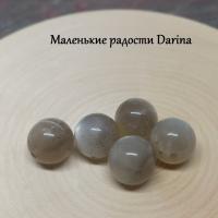 Бусина Лунный камень Адуляр серый гладкий шар 10,6+- мм