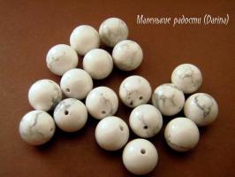 Бусина Магнезит "Кахолонг" белый гладкий матовый шар 6,8+- мм
