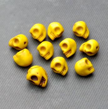 Бусина "Говлит" желтый череп 11-12х10+- мм 11 шт.
