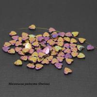 Бусина Гематит золотисто-розовый сердце с узором 10х3 мм 9 шт.