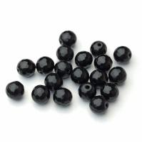 Бусина Халцедон черный (оникс черный) граненый шар 10,3+- мм 19 шт.