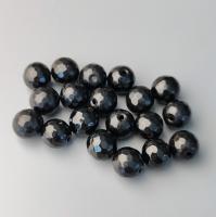 Бусина Халцедон черный (оникс черный) граненый шар 10,3+- мм 19 шт.