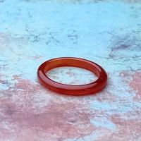 Кольцо Сердолик тонкое гладкое 17,5 размер