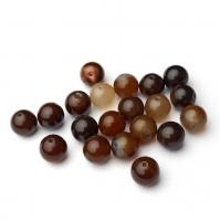 Бусина Халцедон коричневый орехово-рыжий гладкий шар 10 мм 20 шт.