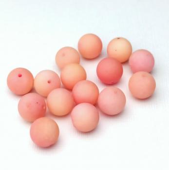 Бусина Кварцит розовый умеренный гладкий матовый шар 12 мм