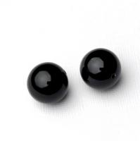 Бусина Халцедон черный (черный агат, черный оникс) гладкий шар 18 мм