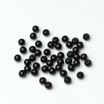 Бусина Халцедон черный (черный агат, черный оникс) гладкий шар 4 мм