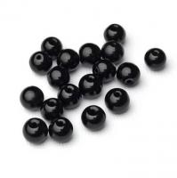 Бусина Халцедон черный (черный агат, черный оникс) гладкий шар 8,2+- мм