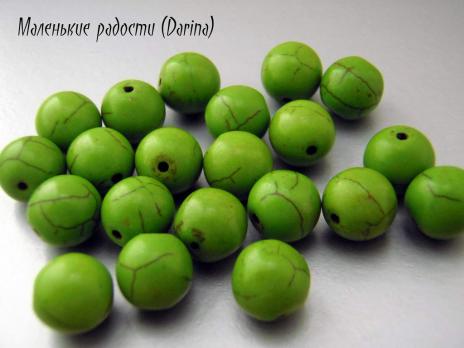 Бусина "Говлит" зеленый индийский гладкий шар 10 мм