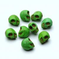 Бусина "Говлит" зеленый череп 13х12х10 мм 9 шт.