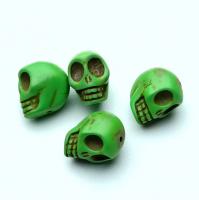 Бусина "Говлит" зеленый череп 18х18х14 мм