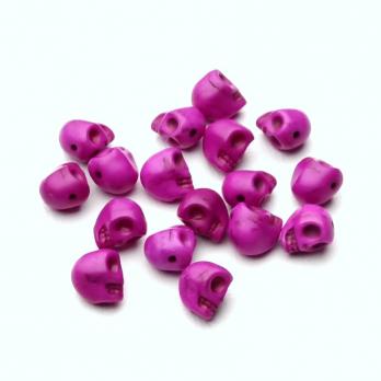 Бусина "Говлит" фиолетовый баклажановый череп 9х7х9 мм 17 шт.