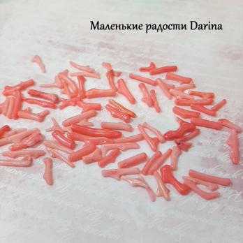 Бусина Коралл пылкий розовый палочки-веточки 20-10х3+- мм