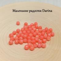 Бусина Коралл ярко-розовый граненый шар 3 мм