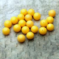 Бусина Перламутр насыщенно желтый гладкий шар 9,5-10 мм