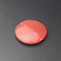 Бусина Кварц черри розовый гладкая таблетка 40х9 мм
