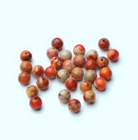 Бусина Варисцит красно-оранжевый гладкий шар, 6 мм