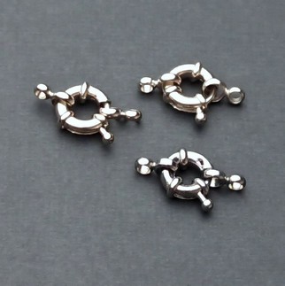 Замочек-кольцо шпрингельный серебристый 11 мм