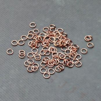 Колечки соединительные розовая позолота 4,4х0,7 мм 100 шт.