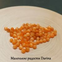 Бусина Кошачий глаз оранжево-персиковый гладкий шар 3 мм