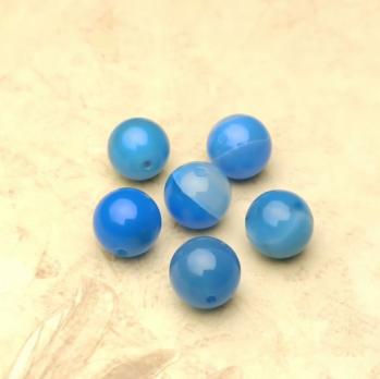 Бусина Агат синий гладкий шар 10 мм